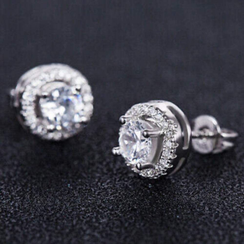 925 Sterling Silver Stud Earrings - Picture 2 of 3